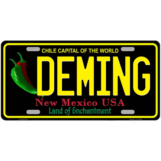 Deming New Mexico Black Metal Sign