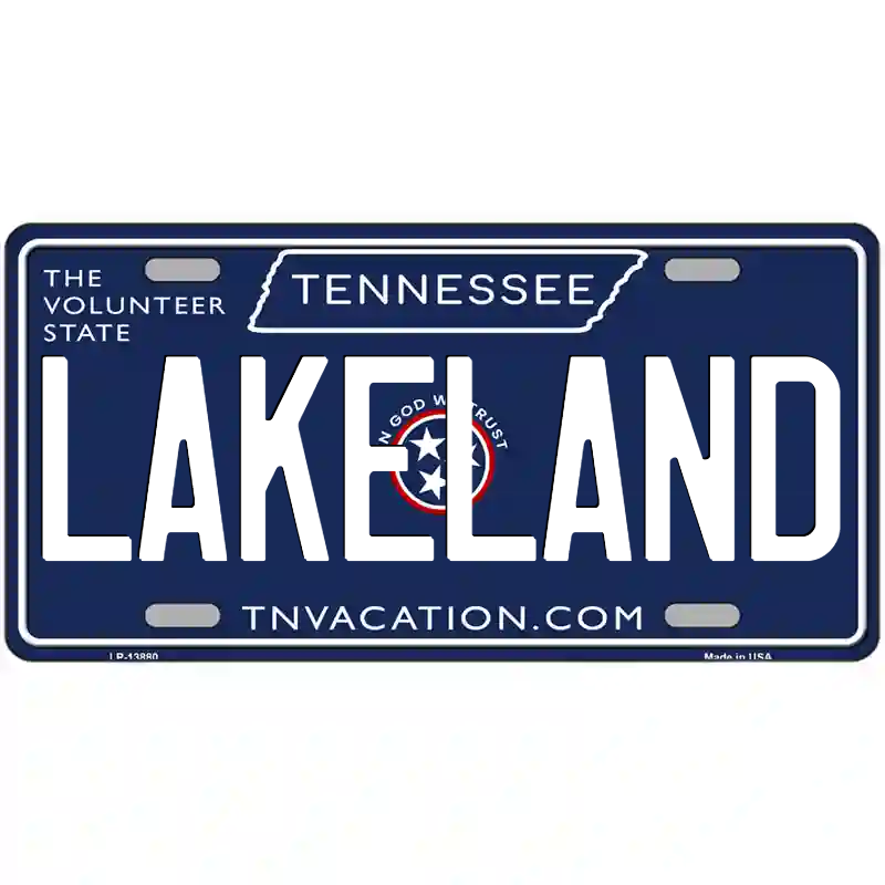 Lakeland Tennessee Blue Metal Sign