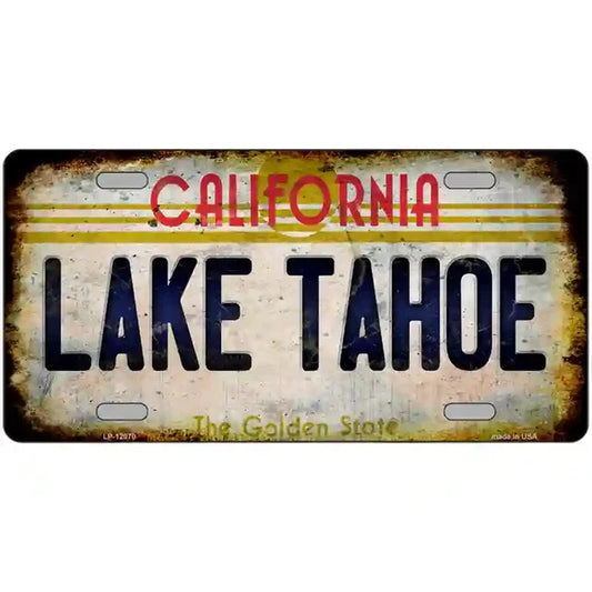 Lake Tahoe Rusty Look California Metal Sign