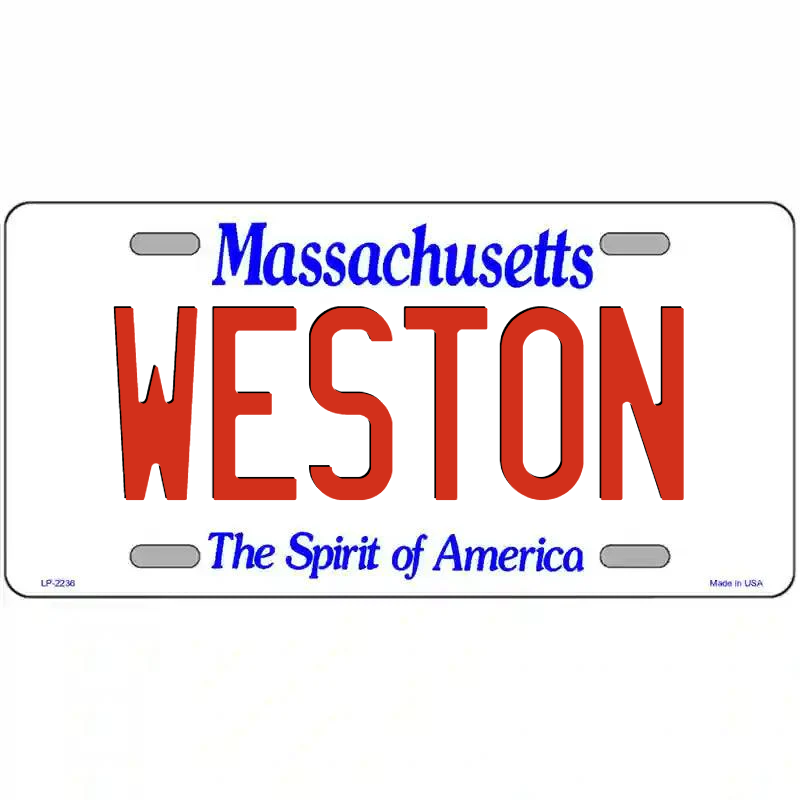 Weston Massachusetts Metal Sign