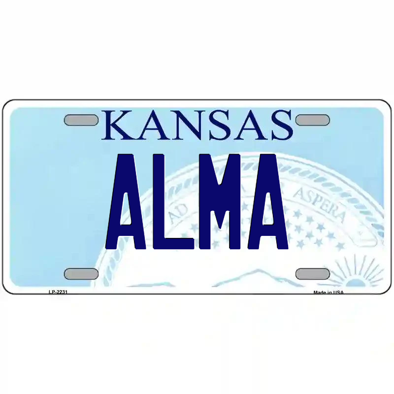 Alma Kansas Metal Sign