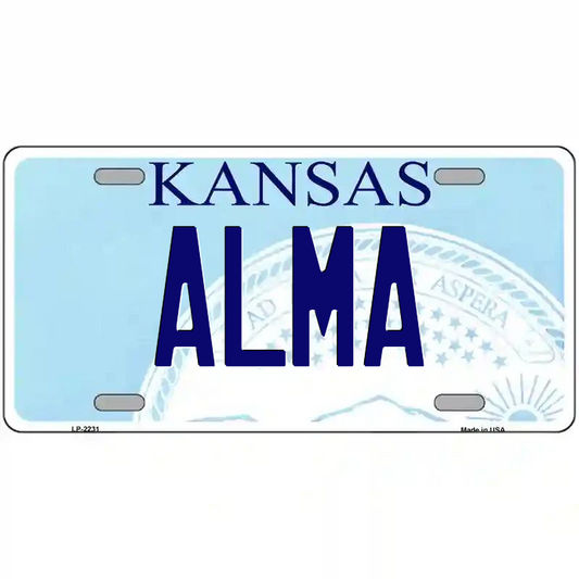 Alma Kansas Metal Sign