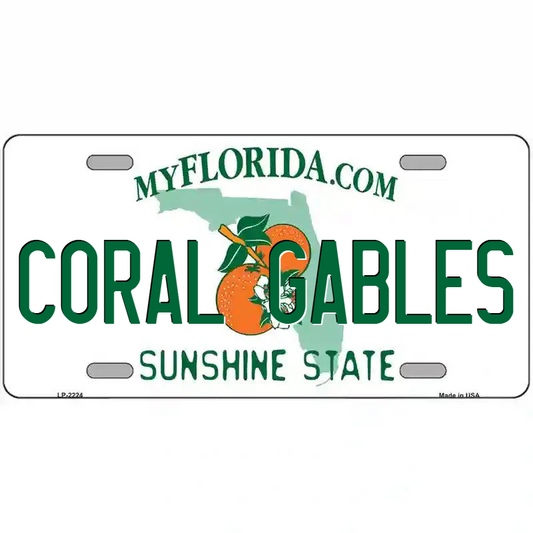 Coral Gables Florida Metal Sign