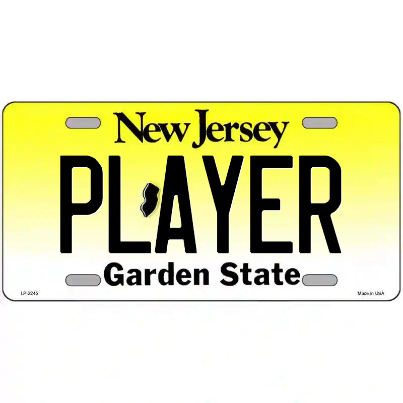 Player New Jersey Metal Sign
