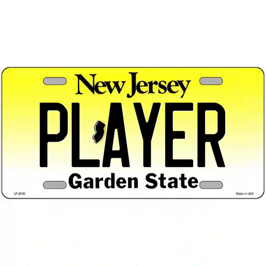 Player New Jersey Metal Sign