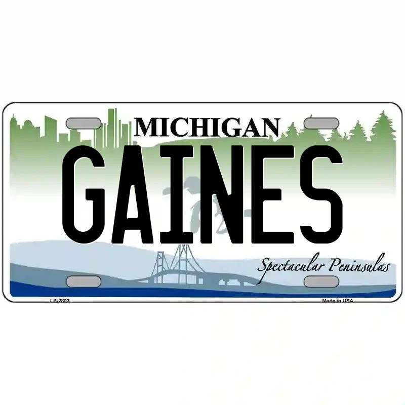 Gaines Michigan Metal Sign