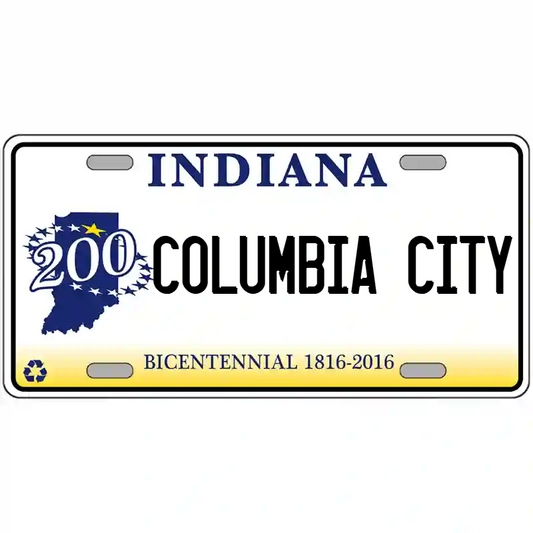 Columbia City Indiana Bicentennial Metal Sign