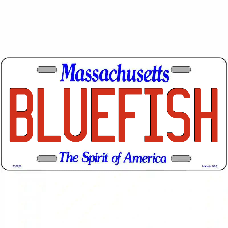 Bluefish Massachusetts Metal Sign