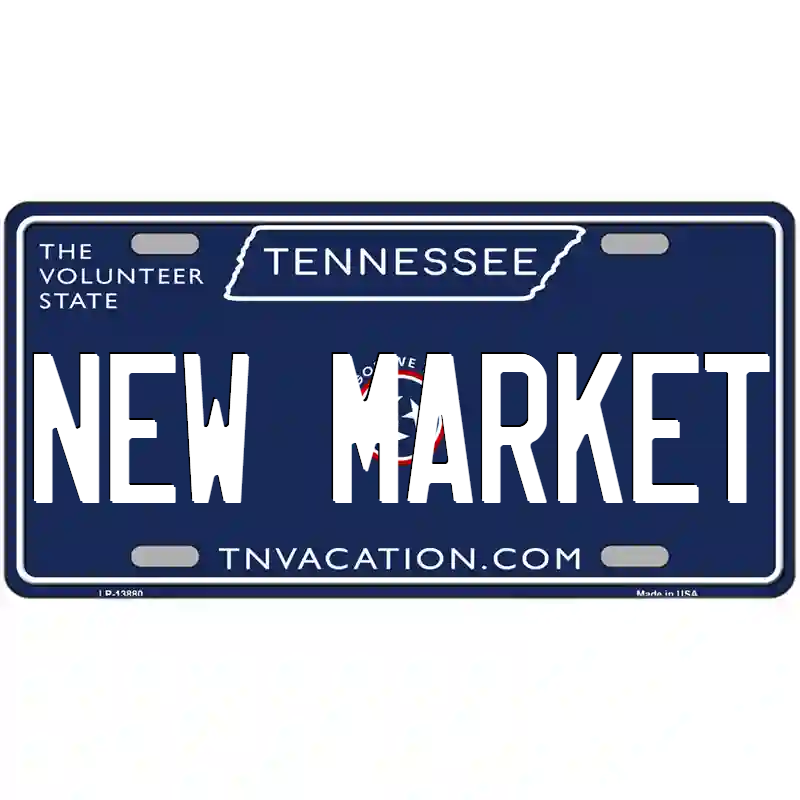 New Market Tennessee Blue Metal Sign