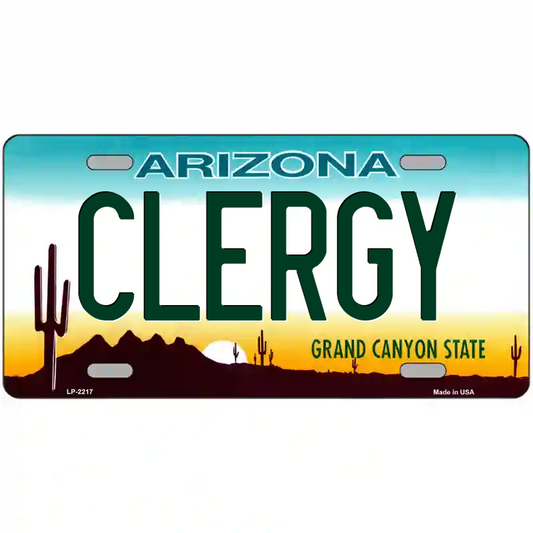 Clergy Arizona Metal Sign