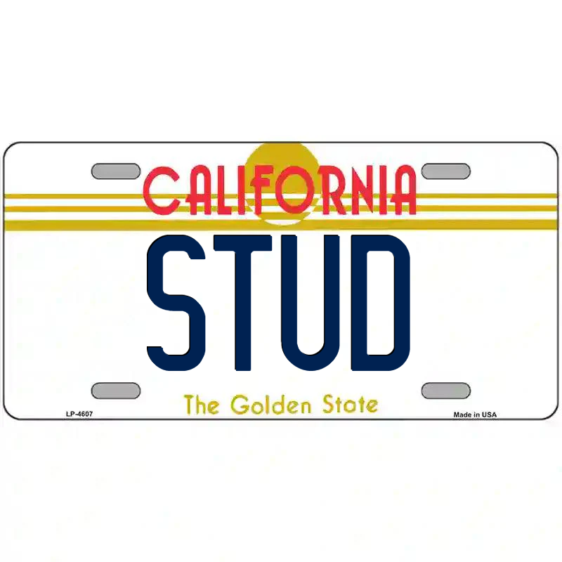Stud California Metal Sign