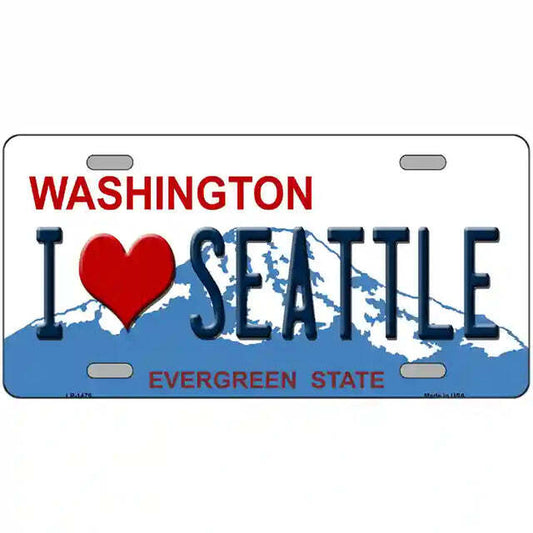 I Love Seattle Washington Metal Sign