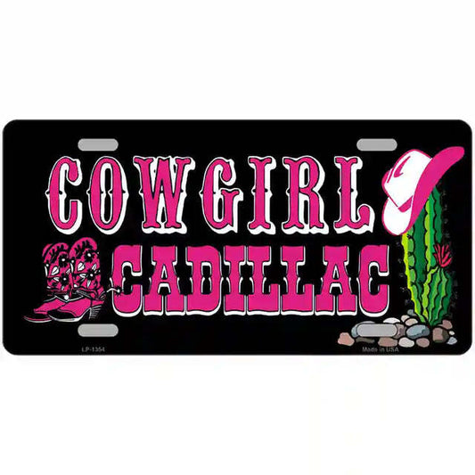 Cowgirl Cadillac Metal Sign