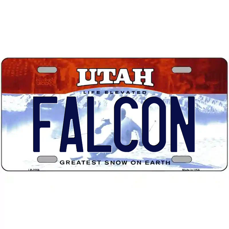 Falcon Utah Metal Sign