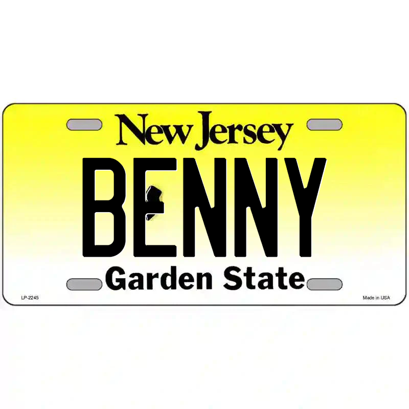 Benny New Jersey Metal Sign