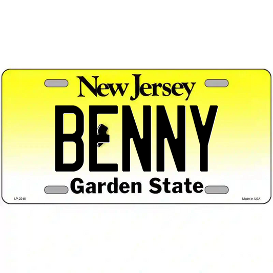 Benny New Jersey Metal Sign