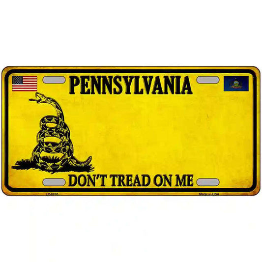 Pennsylvania Don't Tread on Me Metal Sign