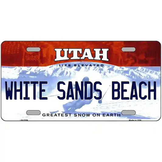 White Sands Beach Utah Metal Sign