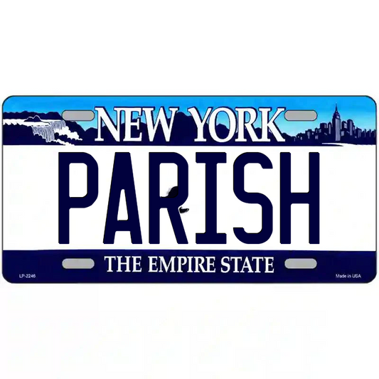 Parish New York Blue Metal Sign