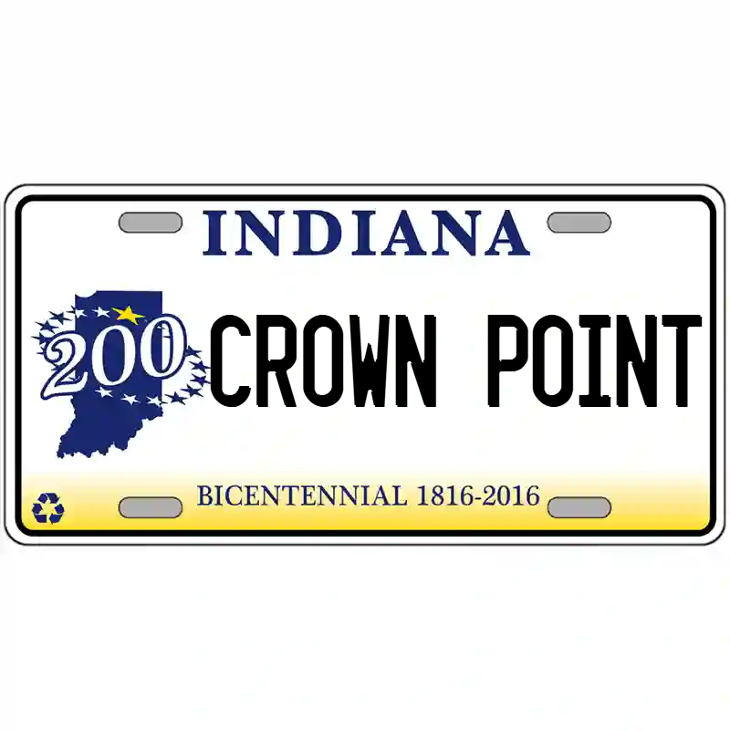 Crown Point Indiana Bicentennial Metal Sign