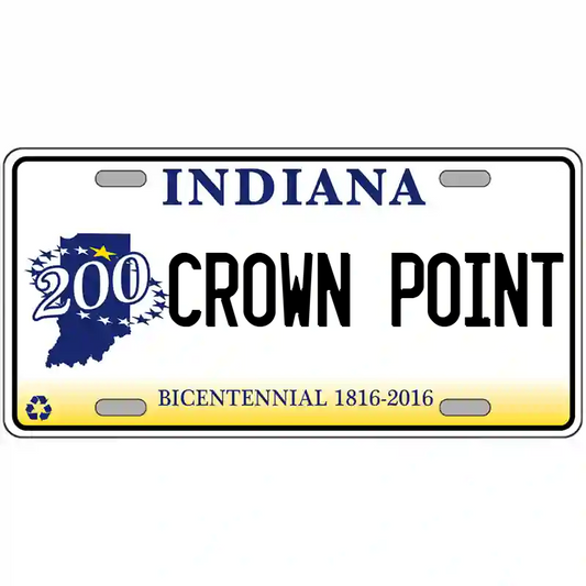 Crown Point Indiana Bicentennial Metal Sign