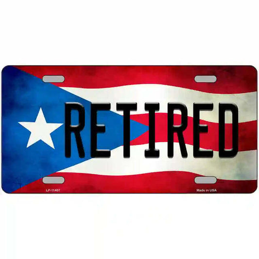 Retired Puerto Rico Flag Metal Sign