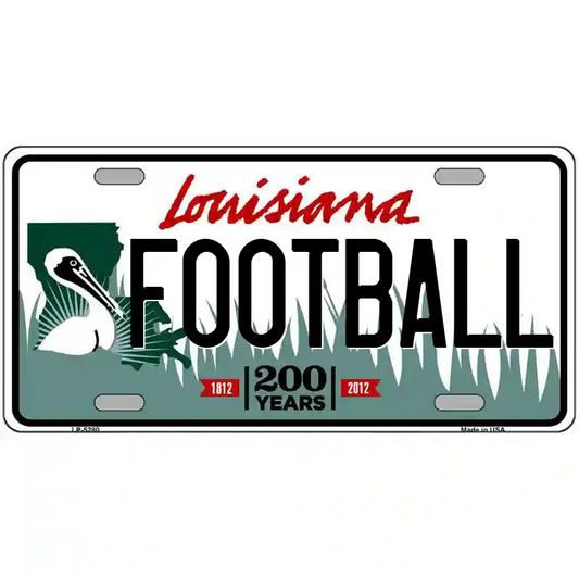 Football Louisiana Metal Sign