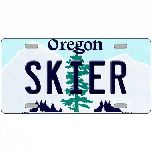 Skier Oregon Metal Sign