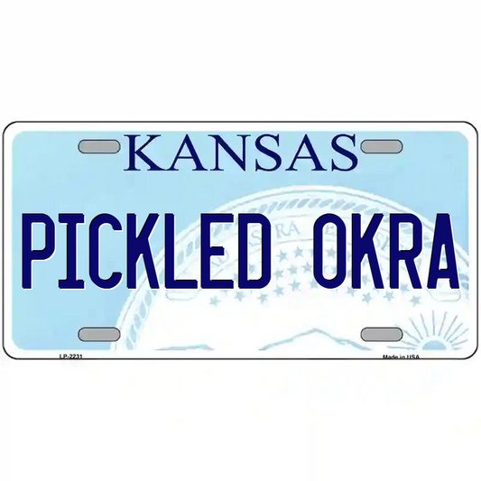 Pickled Okra Kansas Metal Sign