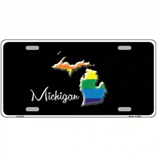 Michigan Gay Pride Rainbow Flag Metal Sign