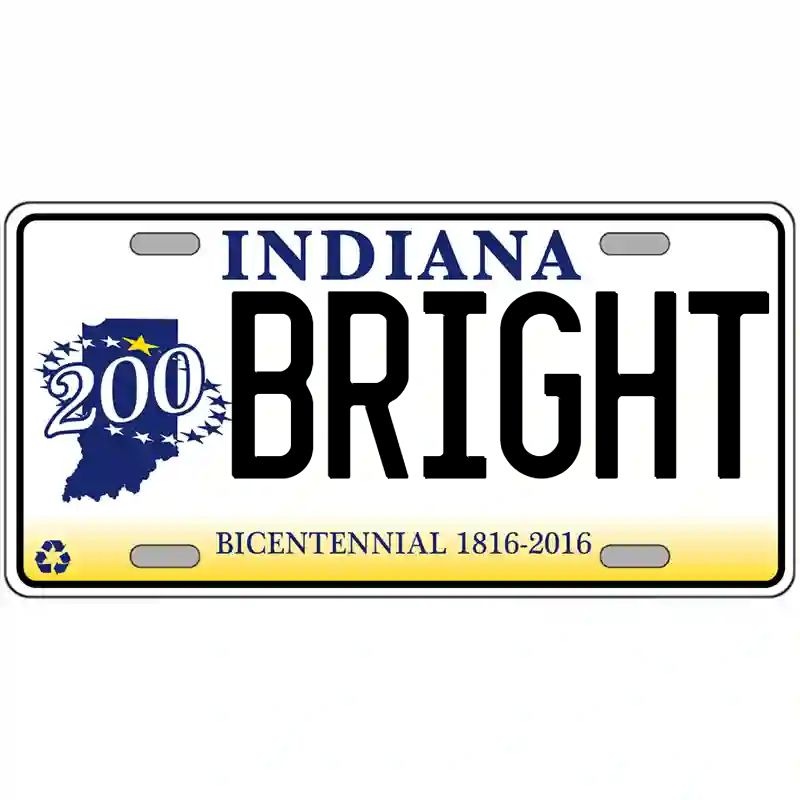 Bright Indiana Bicentennial Metal Sign
