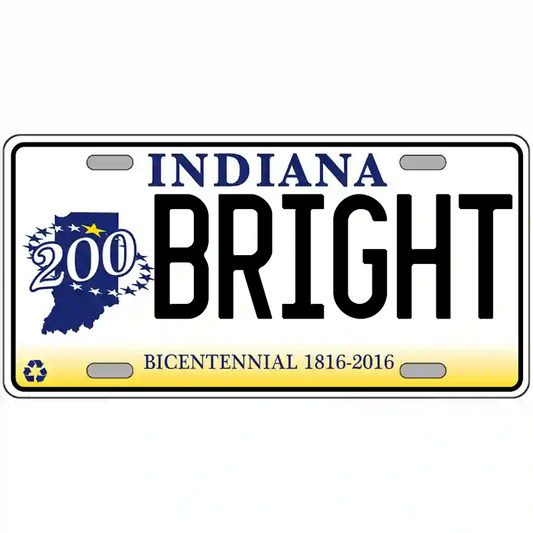 Bright Indiana Bicentennial Metal Sign