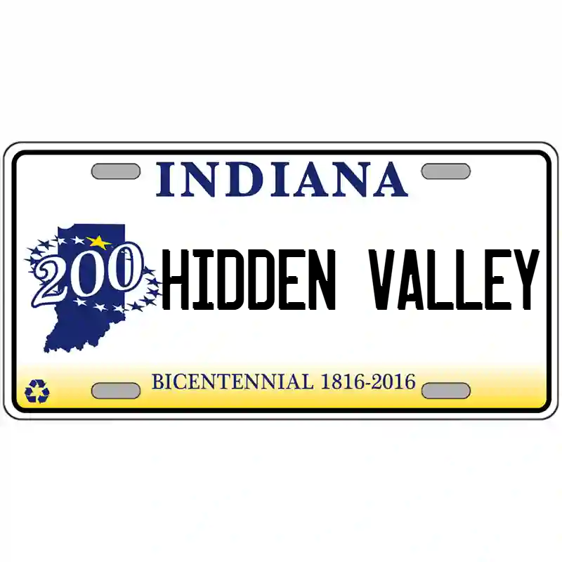 Hidden Valley Indiana Bicentennial Metal Sign