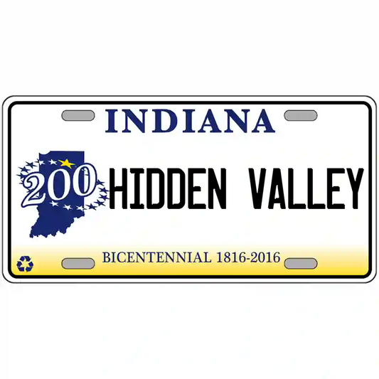Hidden Valley Indiana Bicentennial Metal Sign