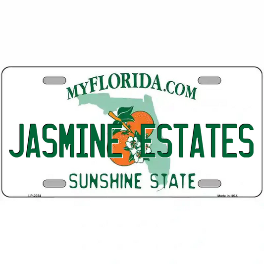 Jasmine Estates Florida Metal Sign