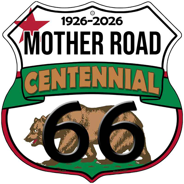 Mother Road California Flag Route 66 Centennial Highway Shield Metal S