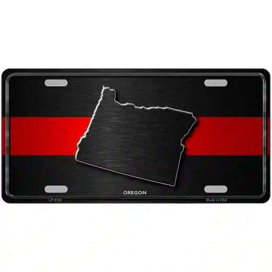 Oregon Thin Red Line Metal Sign