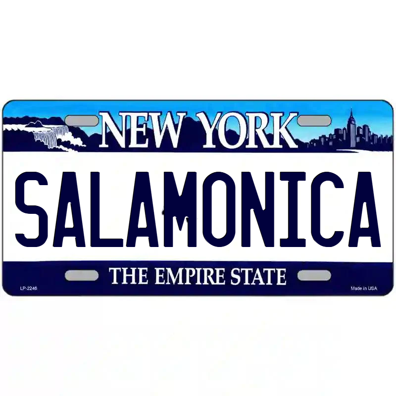 Salamonica New York Blue Metal Sign