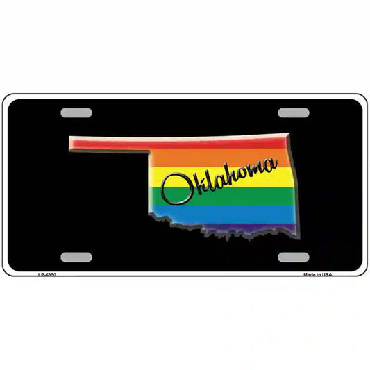 Oklahoma Gay Pride Rainbow Flag Metal Sign