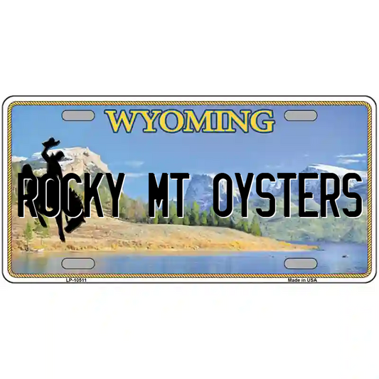 Rocky Mountain Oysters Wyoming Metal Sign