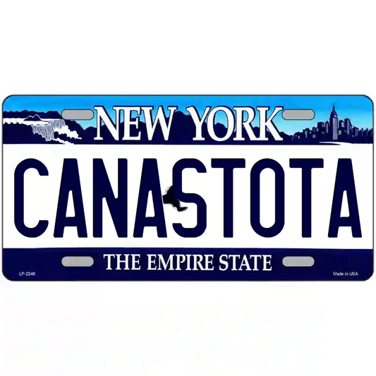 Canastota New York Blue Metal Sign