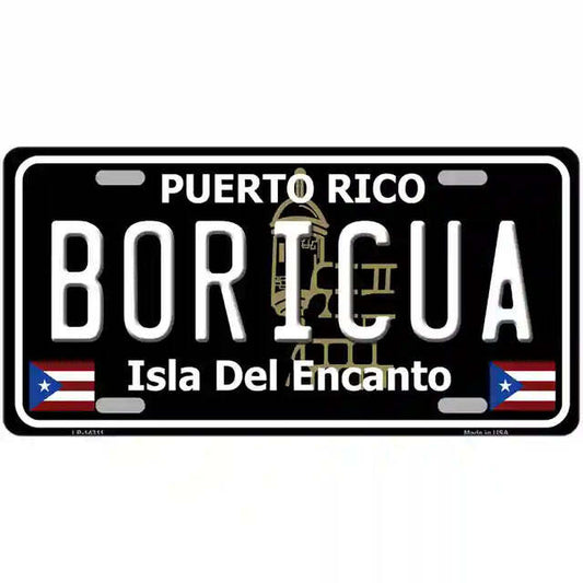 Boricua Puerto Rico Black Metal Sign