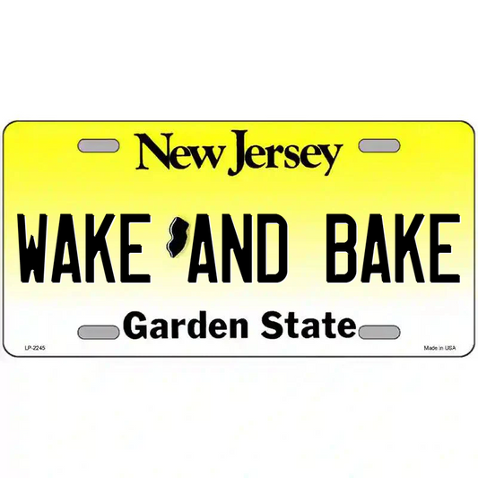 Wake and Bake New Jersey Metal Sign