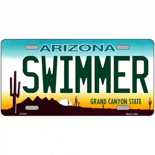 Swimmer Arizona Metal Sign