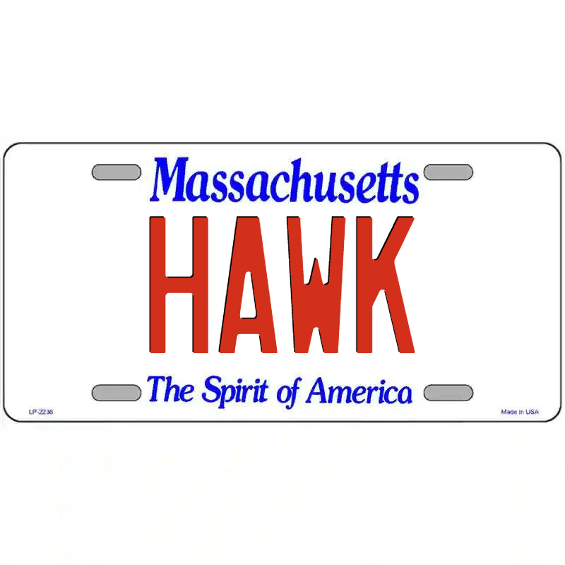 Hawk Massachusetts Metal Sign