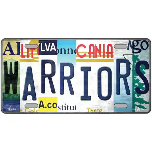 Warriors Strip Art Metal Sign