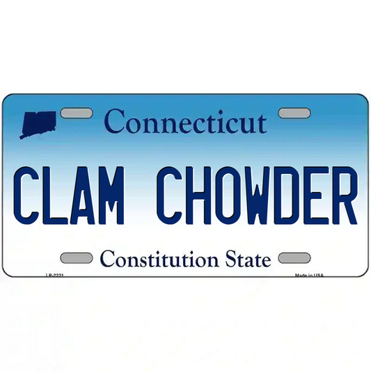Clam Chowder Connecticut Metal Sign