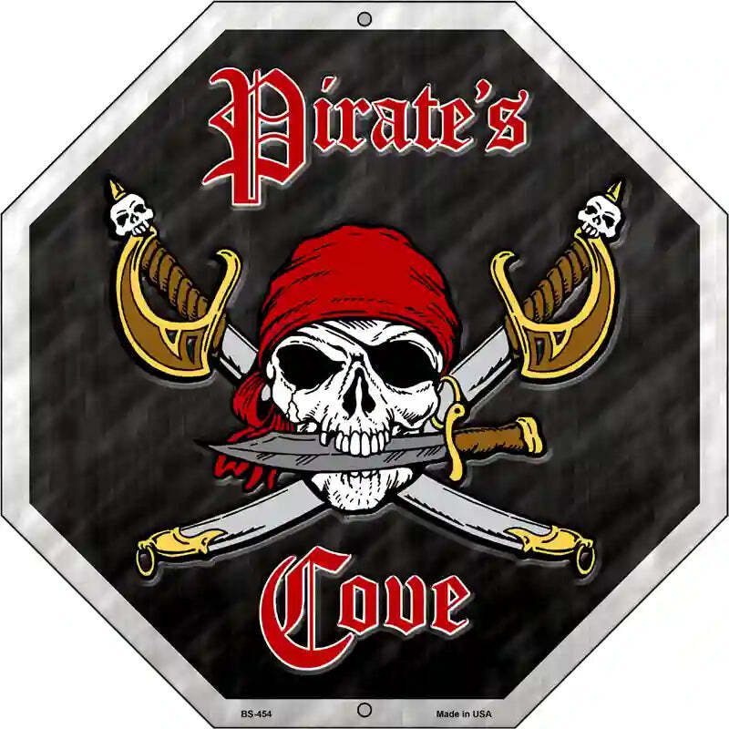 Pirate's Cove 12" Octagon Metal Sign