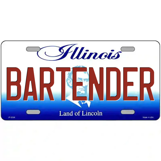Bartender Illinois Metal Sign