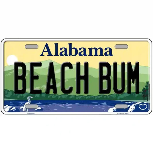 Beach Bum Alabama Metal Sign